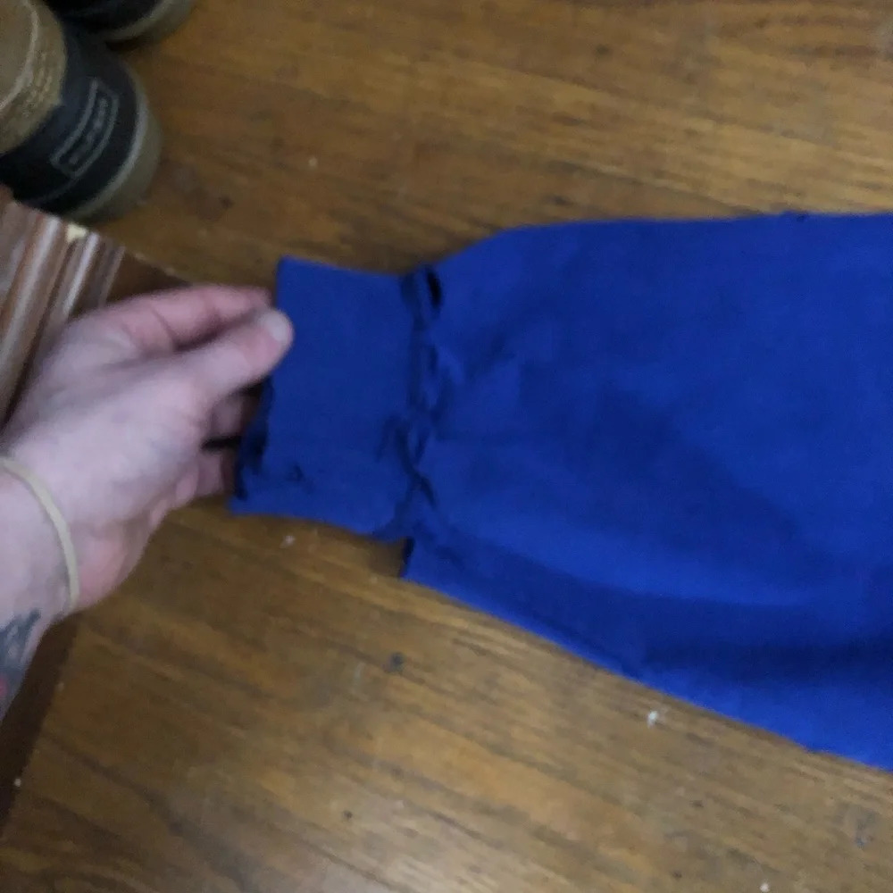 Adidas Vintage 90’s Equipment Quarter Zip Sweatshirt XL - Blue - tattered look - Picture 5 of 6
